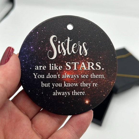 New in Box Christmas BFF Good Sisters are Like Stars Ceramic Porcelain Ornament - Picture 5 of 8